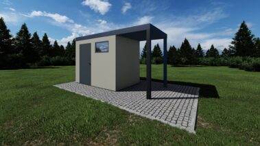 záhradný domček s prístreškom