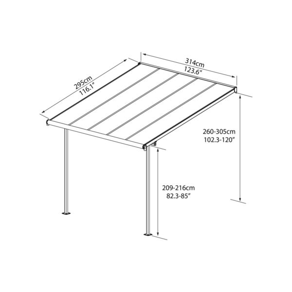 Hliníková pergola PALRAM - CANOPIA SIERRA 3000 ANTRACIT 33 - Image 9